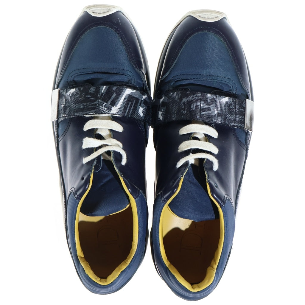 Dior HOMME(ディオールオム) CDロゴ アジャスター レザー ローカットスニーカー ネイビー/ブラック