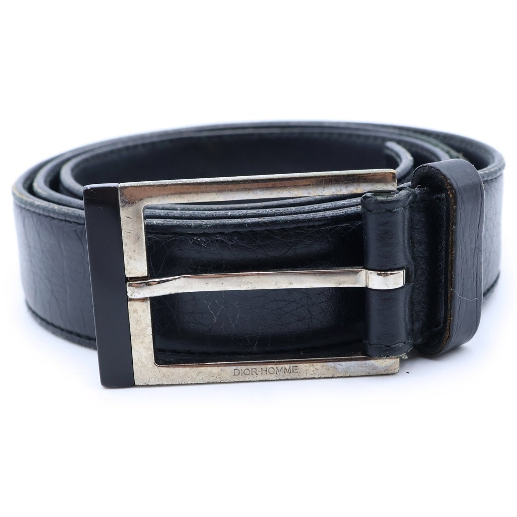 Dior HOMME(ディオールオム) スクエアトゥバックル レザー ベルト ブラック 23-MA-O115 レディース