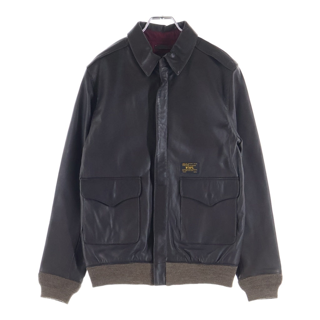 WTAPS(ダブルタップス) 12AW A-2 ラムレザー ジップアップ ジャケット ブラウン 122SPDT-JKM02