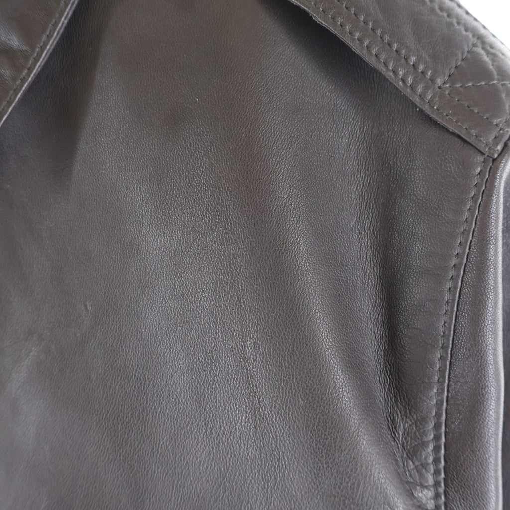 WTAPS(ダブルタップス) 12AW A-2 ラムレザー ジップアップ ジャケット ブラウン 122SPDT-JKM02