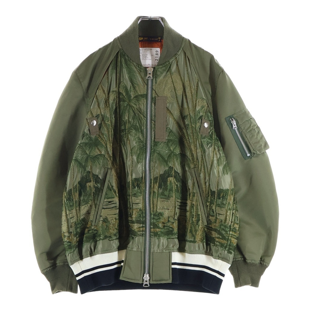 Sacai(サカイ) 20SS SUN SURF Diamond Head Embroidered Bomber Nylon Jacket MA-1 ボンバージャケット カーキ 20-02189M
