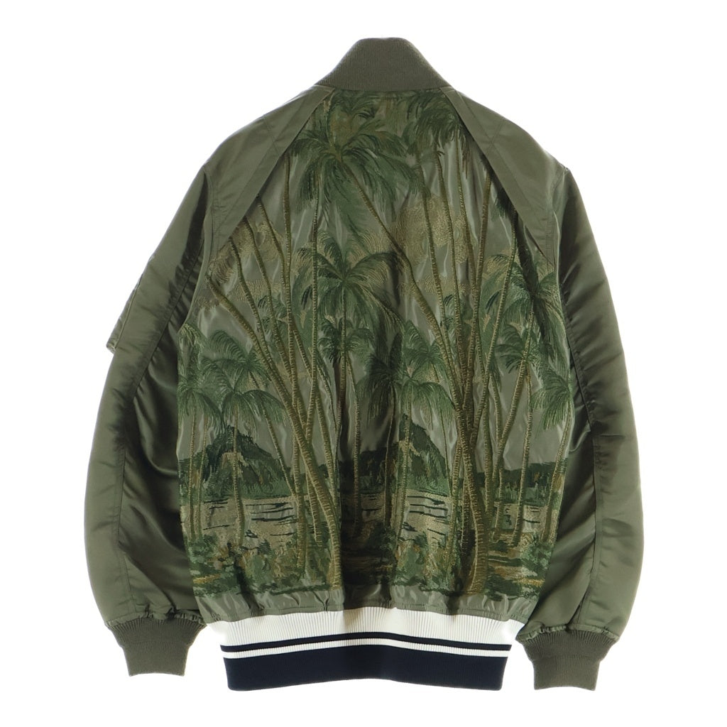 Sacai(サカイ) 20SS SUN SURF Diamond Head Embroidered Bomber Nylon Jacket MA-1 ボンバージャケット カーキ 20-02189M