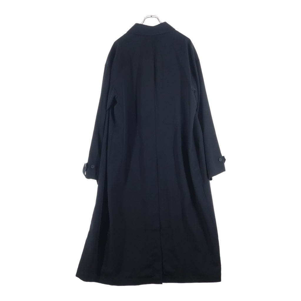 Yohji Yamamoto POUR HOMME(ヨウジヤマモト プールオム) 25AW WOOL GABARDINE DESIGNED SLEEVE COAT ウール ギャバジン デザインド スリーブ ボタンフライ トレンチコート ブラック HL-C04-100