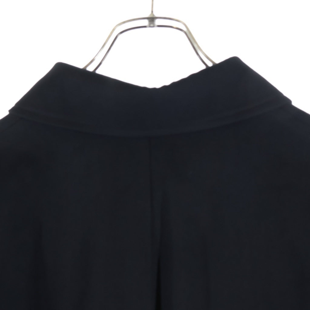Yohji Yamamoto POUR HOMME(ヨウジヤマモト プールオム) 25AW WOOL GABARDINE DESIGNED SLEEVE COAT ウール ギャバジン デザインド スリーブ ボタンフライ トレンチコート ブラック HL-C04-100