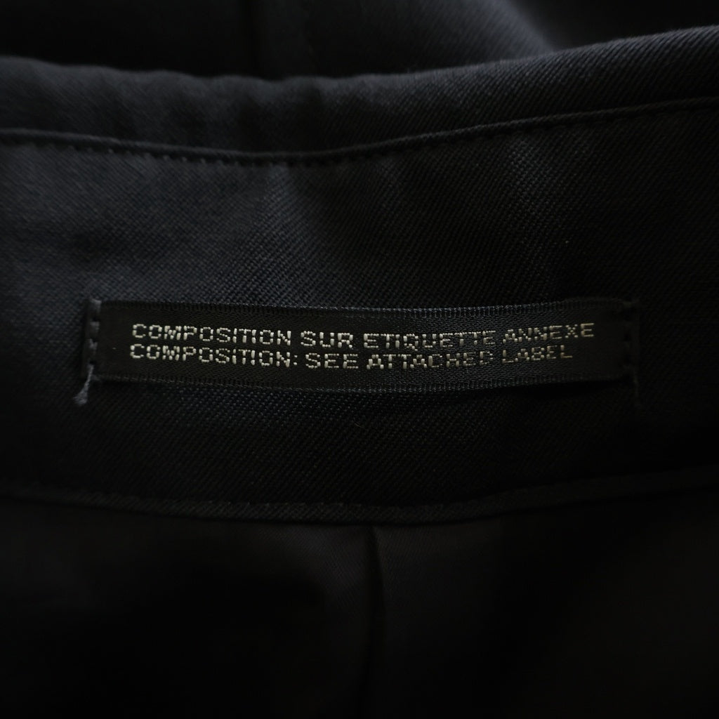 Yohji Yamamoto POUR HOMME(ヨウジヤマモト プールオム) 25AW WOOL GABARDINE DESIGNED SLEEVE COAT ウール ギャバジン デザインド スリーブ ボタンフライ トレンチコート ブラック HL-C04-100