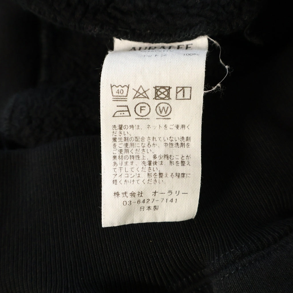AURALEE(オーラリー) 24AW SMOOTH SOFT SWEAT PARKA スムースソフト スウェット プルオーバーパーカー ブラック A24AP01TU