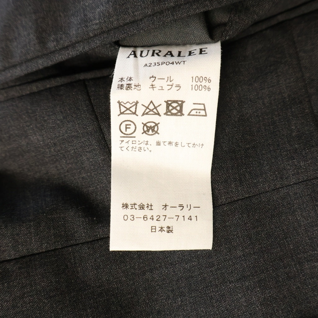 AURALEE(オーラリー) 23SS SUPER FINE TROPICAL WOOL SLACKS スーパーファイントロピカル ジップフライ ウール スラックス ロングパンツ グレー A23SP04WT