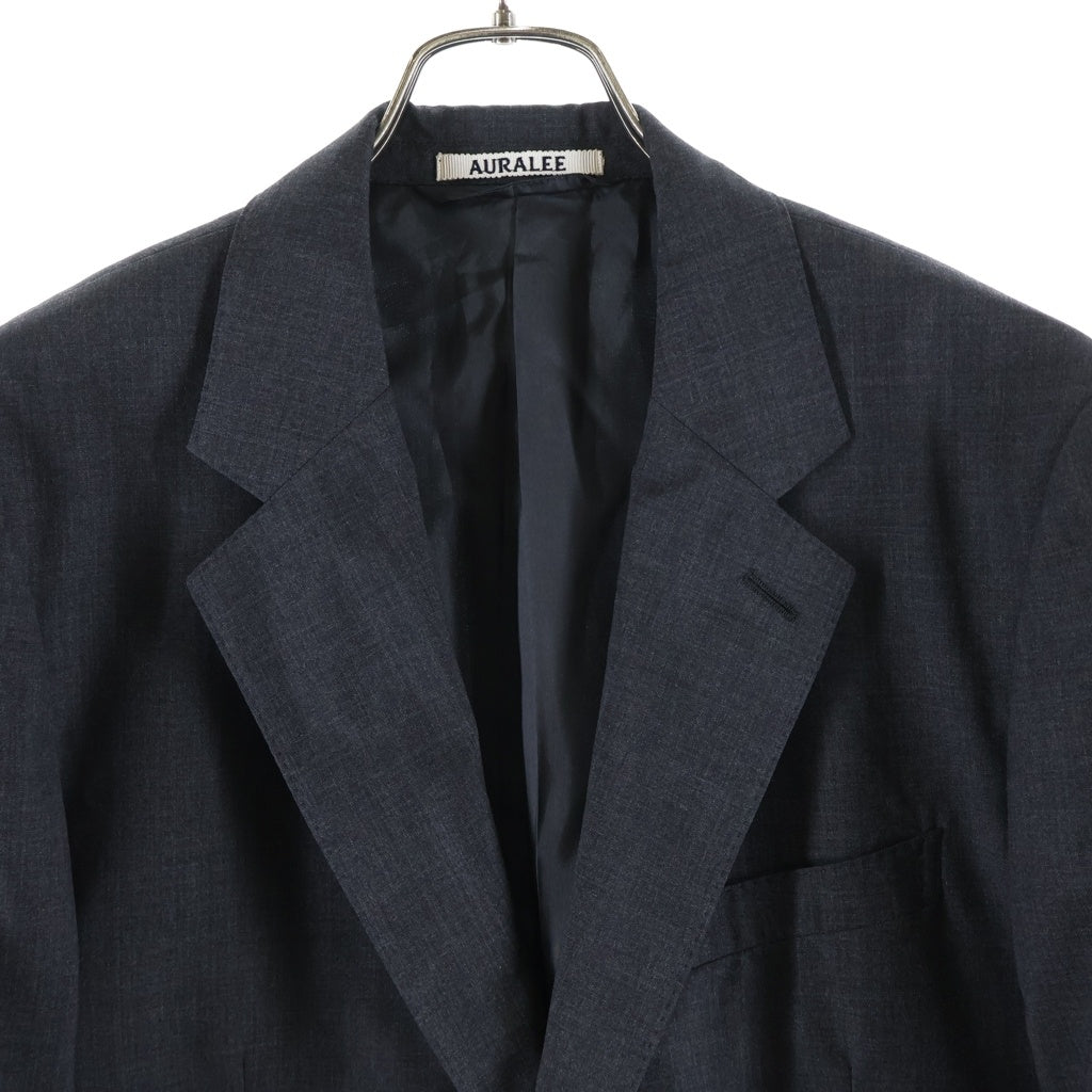 AURALEE(オーラリー) 23SS SUPER FINE TROPICAL WOOL JACKET スーパーファイントロピカル ボタンフライ テーラードジャケット グレー A23SJ02WT