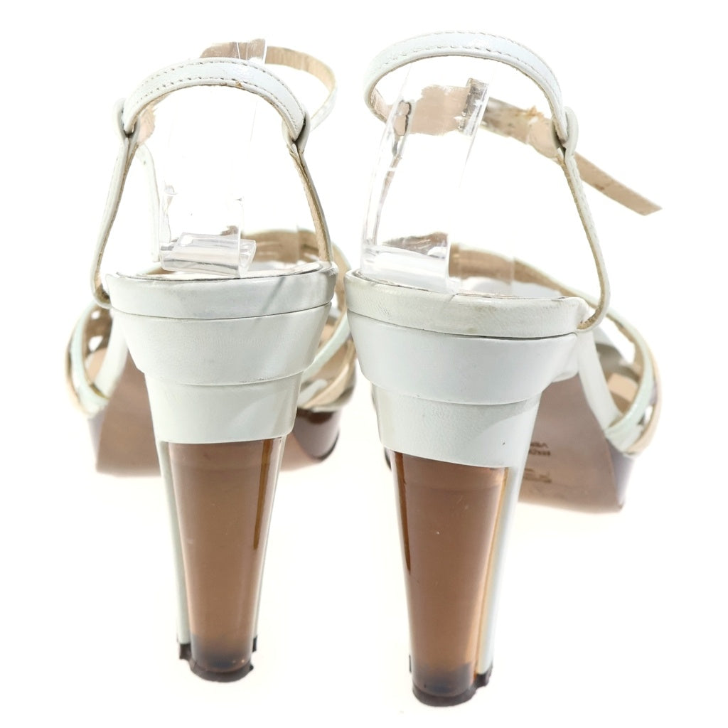 FENDI(フェンディ) サンダル ヒール レザー ホワイト レディース