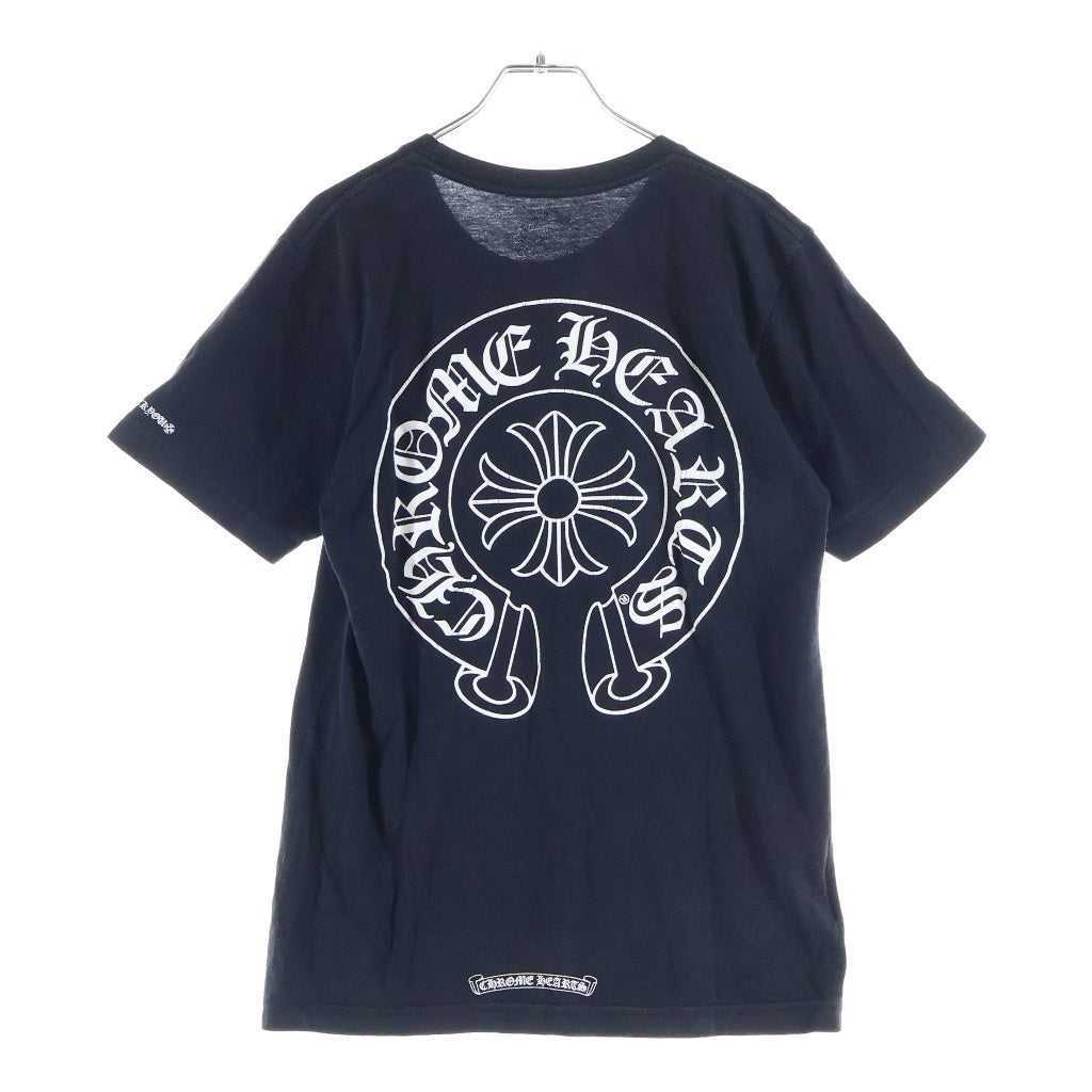 CHROME HEARTS(クロムハーツ) HORSESHOE S/S TEE ホースシュープリント ポケット半袖Tシャツ カットソー ブラック