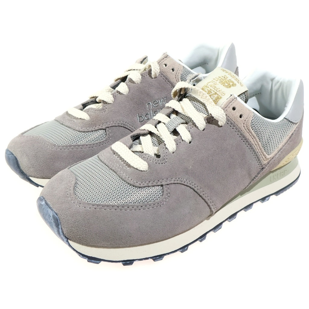 New Balance(ニューバランス) スウェードレザー メッシュ ローカットスニーカー グレー US8.5/26.5cm U574GDY