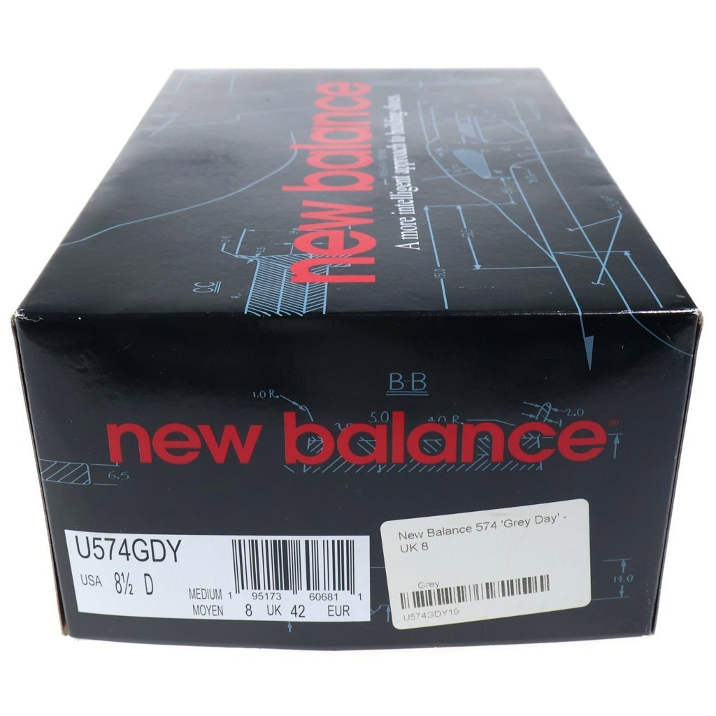 New Balance(ニューバランス) スウェードレザー メッシュ ローカットスニーカー グレー US8.5/26.5cm U574GDY