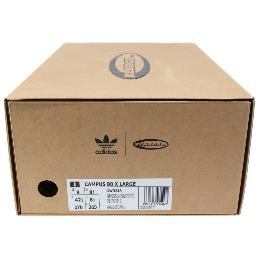 adidas(アディダス) ×X-LARGE CONSORTIUM CAMPUS 80 エクストララージ コンソーシアム キャンパス80 ローカットスニーカー ブラウン US9/27cm GW3248