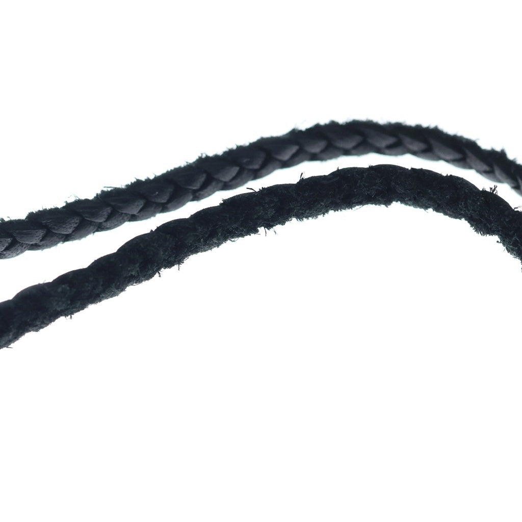 CHROME HEARTS(クロムハーツ) LEATHER BRAID スクロールレザーブレード ネックレス シルバー/ブラック