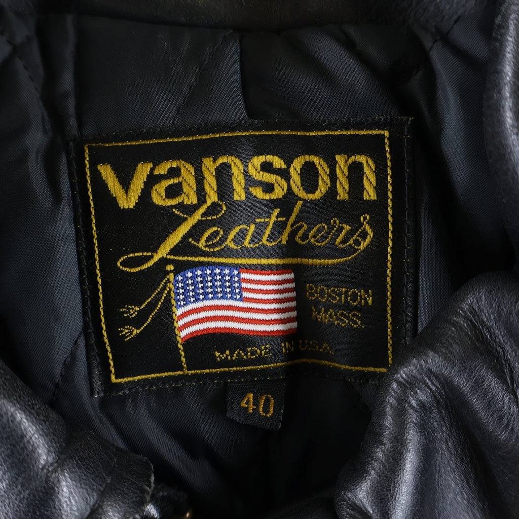 VANSON(バンソン) A-2 レザー フライトジャケット ブラック
