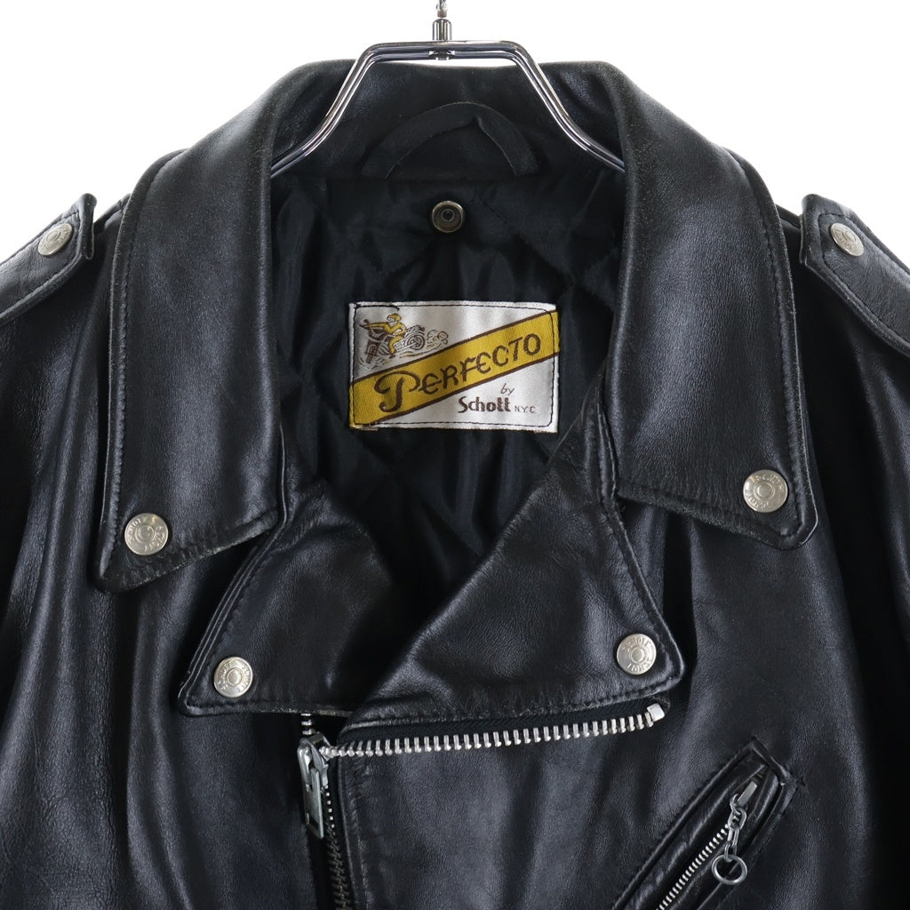 SCHOTT(ショット) 80-90S VINTAGE ヴィンテージ バイカータグ後期 レザー ダブルライダースジャケット ブラック