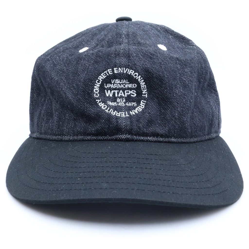 WTAPS(ダブルタップス) 25SS T-6M 05 COTTON DENIM CAP ロゴ刺繍 コットン デニム キャップ 帽子 ブラック 251HCDTーHT05