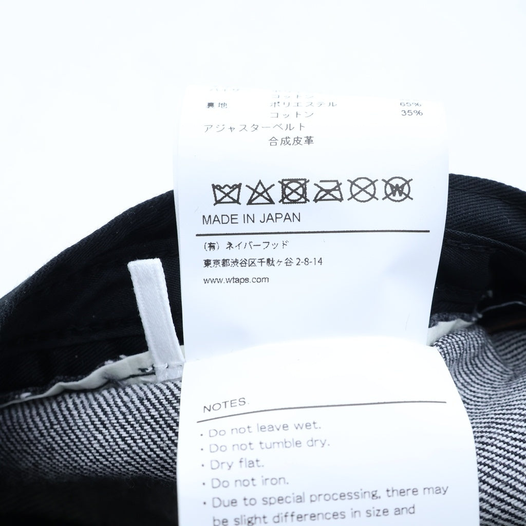 WTAPS(ダブルタップス) 25SS T-6M 05 COTTON DENIM CAP ロゴ刺繍 コットン デニム キャップ 帽子 ブラック 251HCDTーHT05