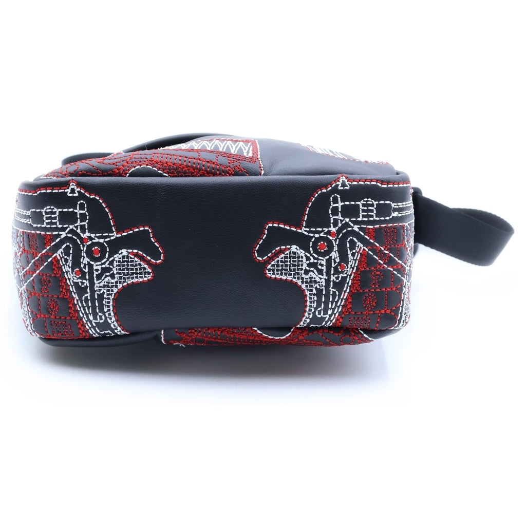 SUPREME(シュプリーム) 26SS Guns Embroidered Leather Shoulder Bag ガンズエンブロイダリー レザー ショルダーバッグ ブラック レディース