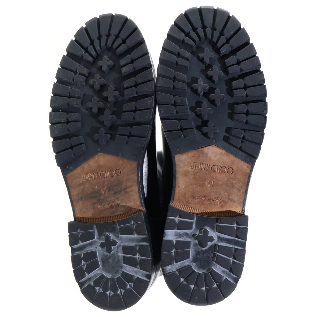 JIMMY CHOO(ジミーチュウ) レザーエンジニアブーツ サイドジップブーツ ブラック #41