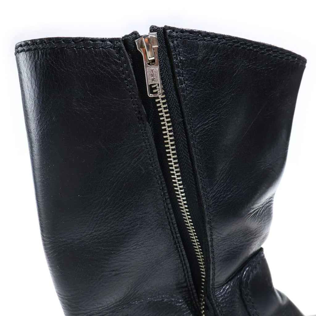 JIMMY CHOO(ジミーチュウ) レザーエンジニアブーツ サイドジップブーツ ブラック #41