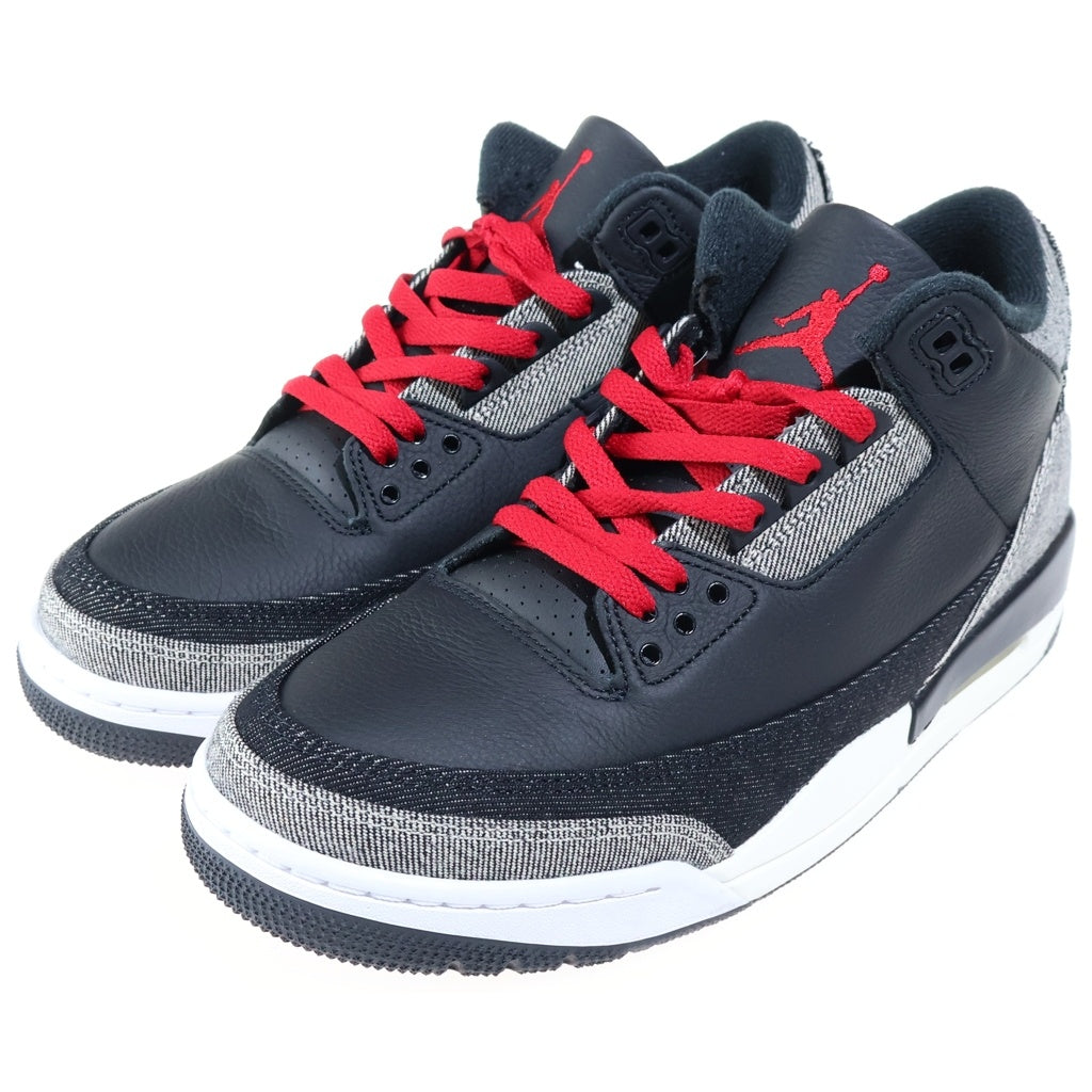 NIKE(ナイキ) ×LEVI'S AIR JORDAN 3 RETRO SP リーバイス エアジョーダン3 レトロ ローカットスニーカー ブラック/グレー US9.5/27.5cm IR0914-400