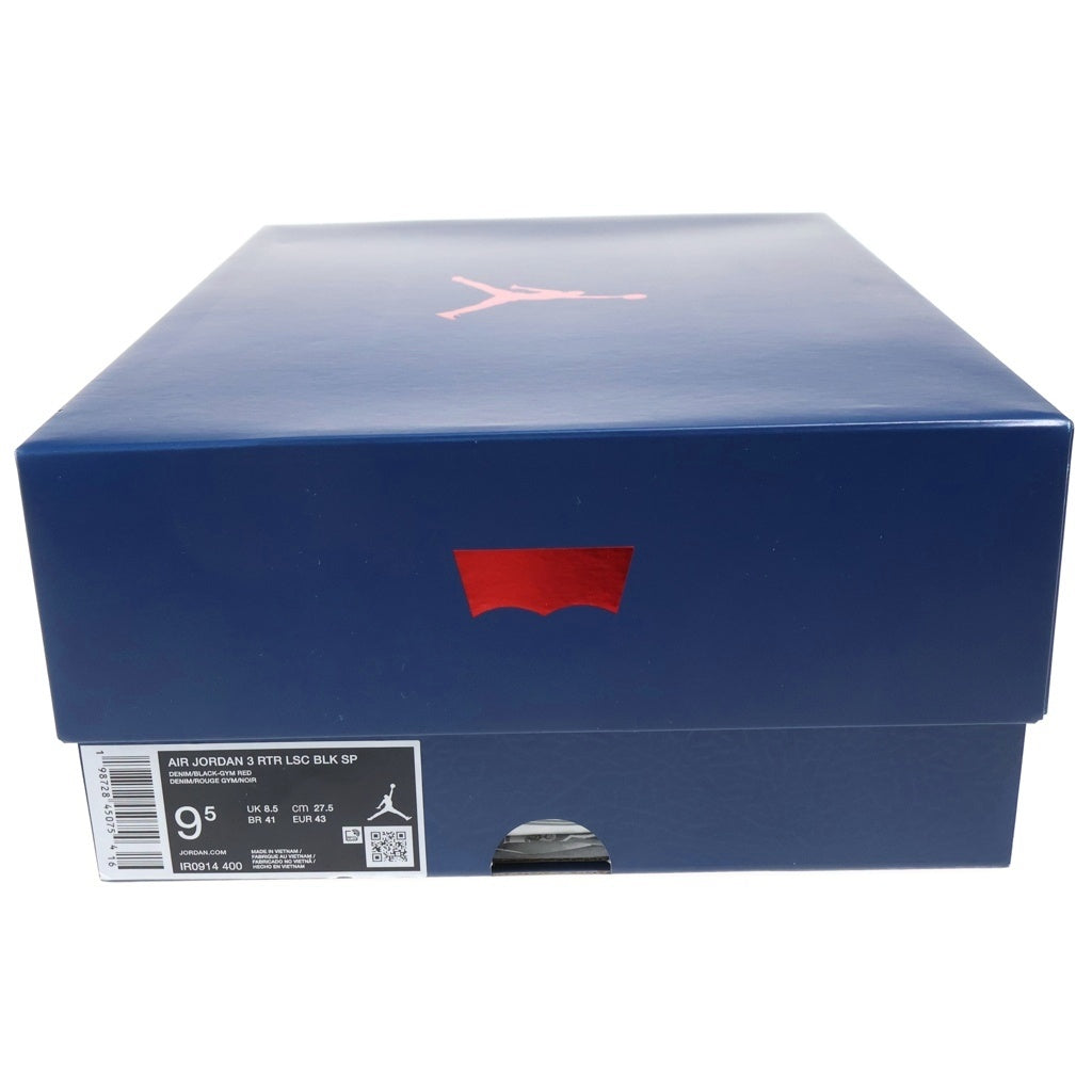 NIKE(ナイキ) ×LEVI'S AIR JORDAN 3 RETRO SP リーバイス エアジョーダン3 レトロ ローカットスニーカー ブラック/グレー US9.5/27.5cm IR0914-400