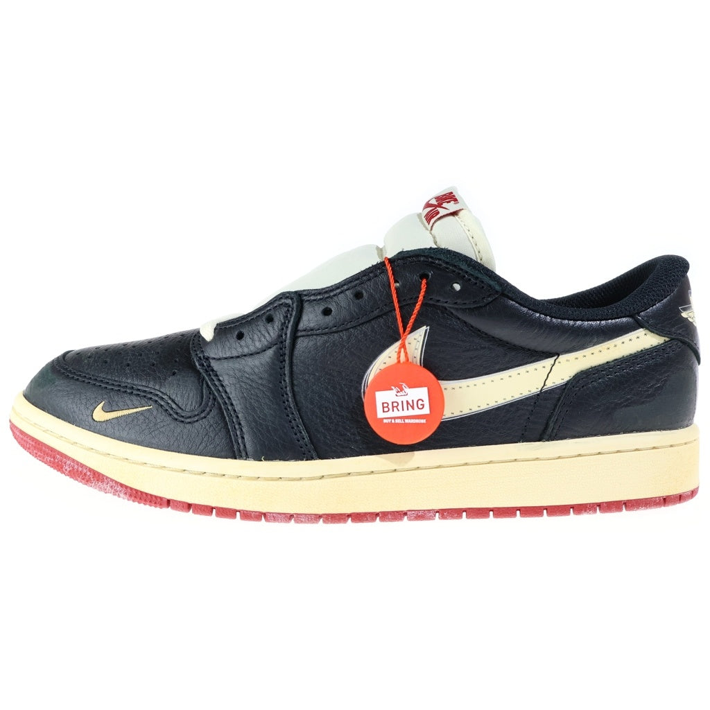 NIKE(ナイキ) ×NIGEL SYLVESTER AIR JORDAN 1 RETRO LOW OG ×ナイジェルシルベスター エアジョーダン1 レロト ローカットスニーカー ブラック/ベージュ US9/27cm IB8958-001
