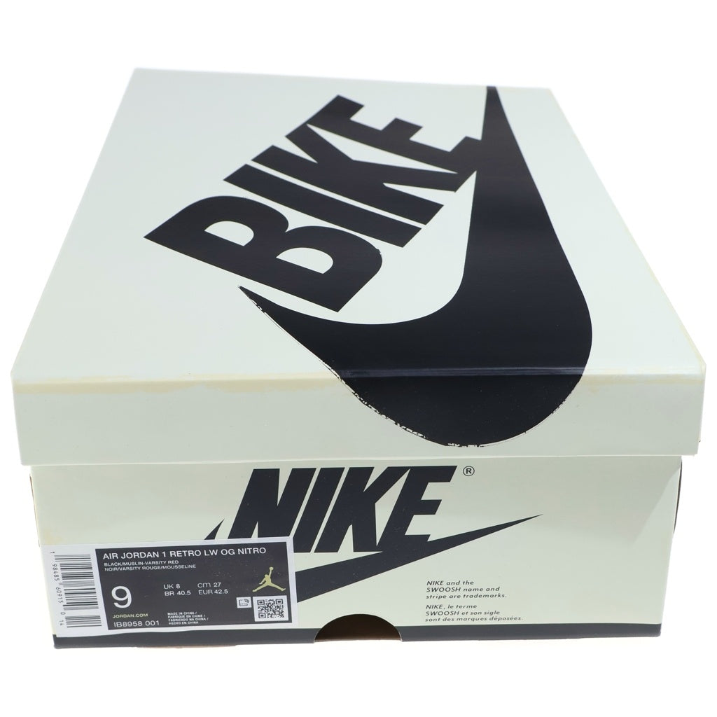 NIKE(ナイキ) ×NIGEL SYLVESTER AIR JORDAN 1 RETRO LOW OG ×ナイジェルシルベスター エアジョーダン1 レロト ローカットスニーカー ブラック/ベージュ US9/27cm IB8958-001