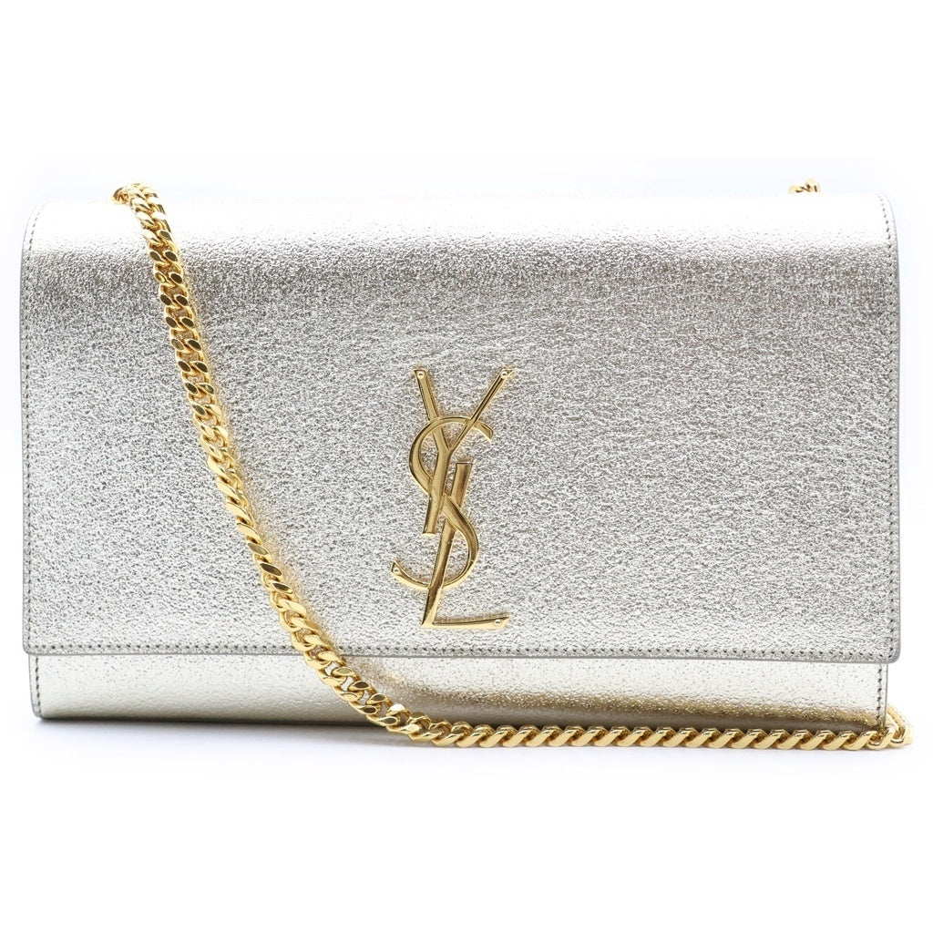 SAINT LAURENT PARIS(サンローランパリ) ケイト ミディアム チェーンショルダーバッグ ゴールド レザー 364021 ゴールド金具 レディース