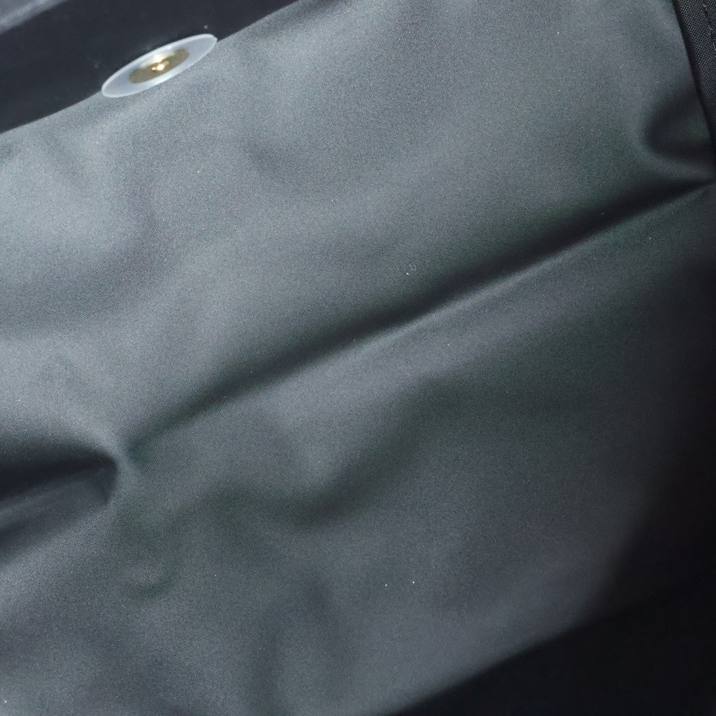 LONGCHAMP(ロンシャン) レザー ナイロン 折り畳み ハンドバッグ ブラック/ブラウン レディース