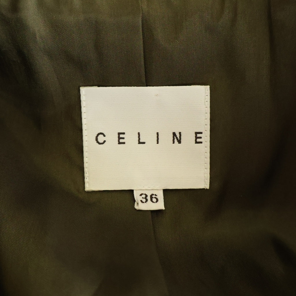 CELINE(セリーヌ) ■スタンドカラー 4ポケット ジャケット カーキ 36 レディース