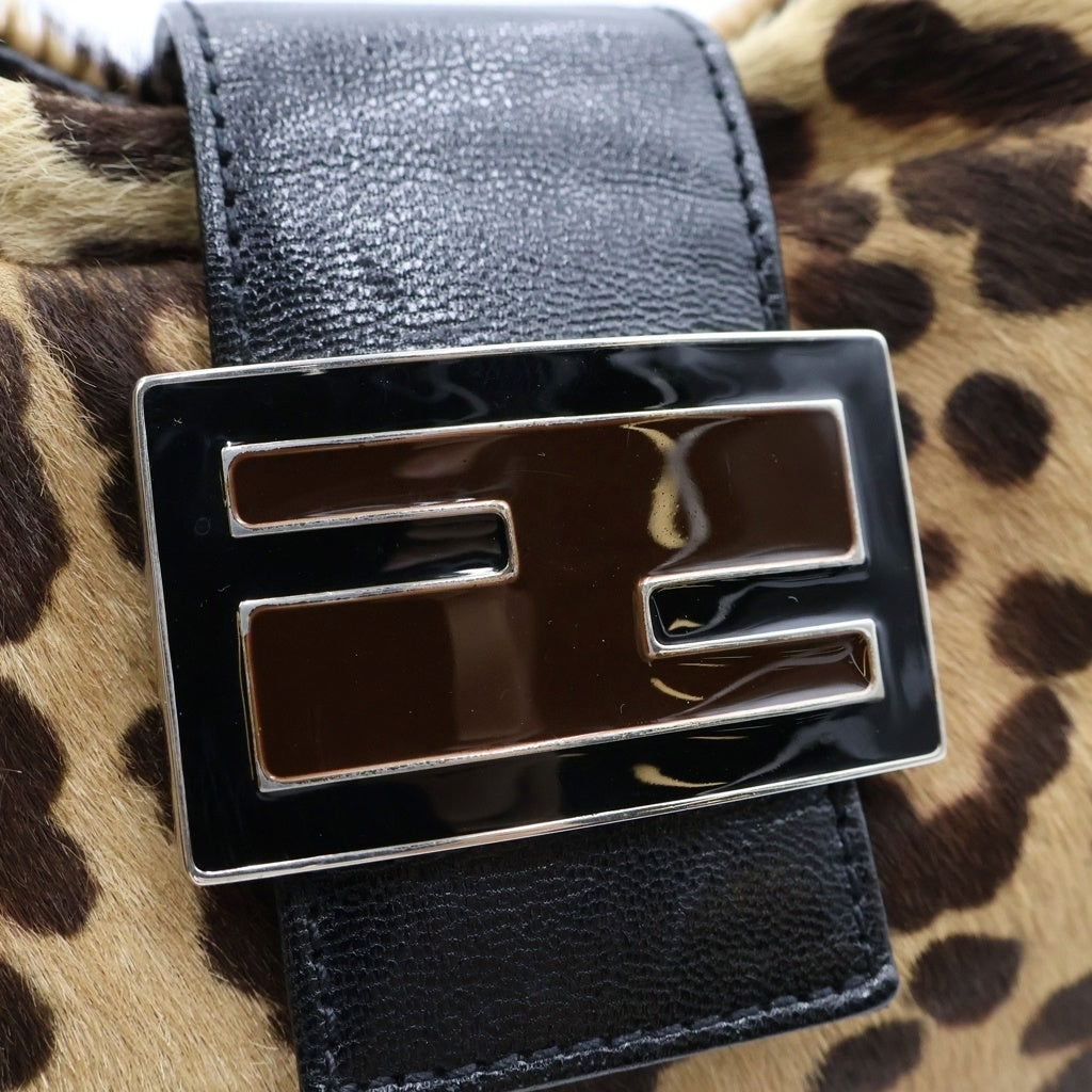FENDI(フェンディ) マンマバケット ワンショルダーバッグ ブラウン ハラコ×レザー レディース