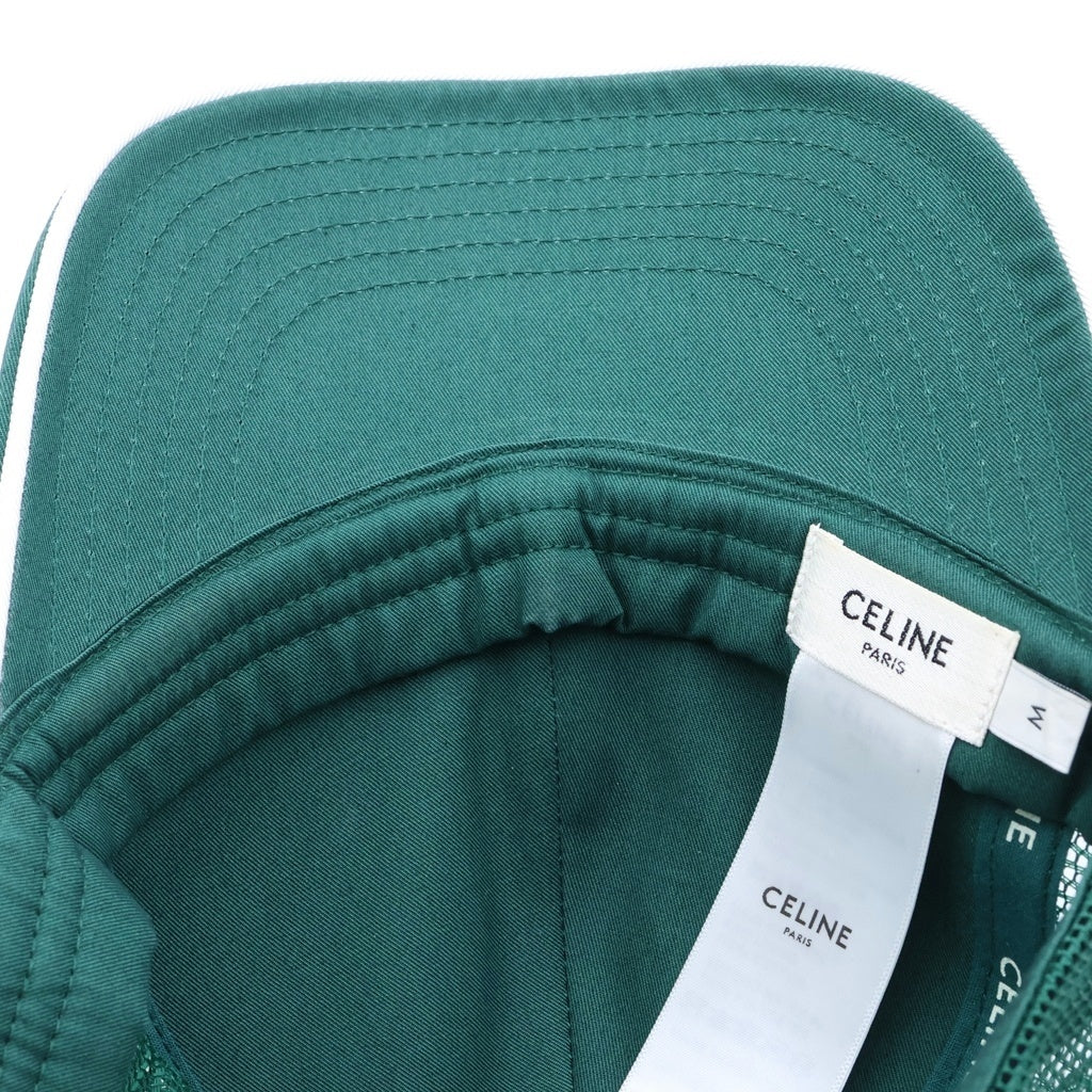 CELINE(セリーヌ) TRIOMPHE LOGO MESH CAP トリオンフロゴ メッシュキャップ 帽子 ベースボールキャップ グリーン 2AUN8969P