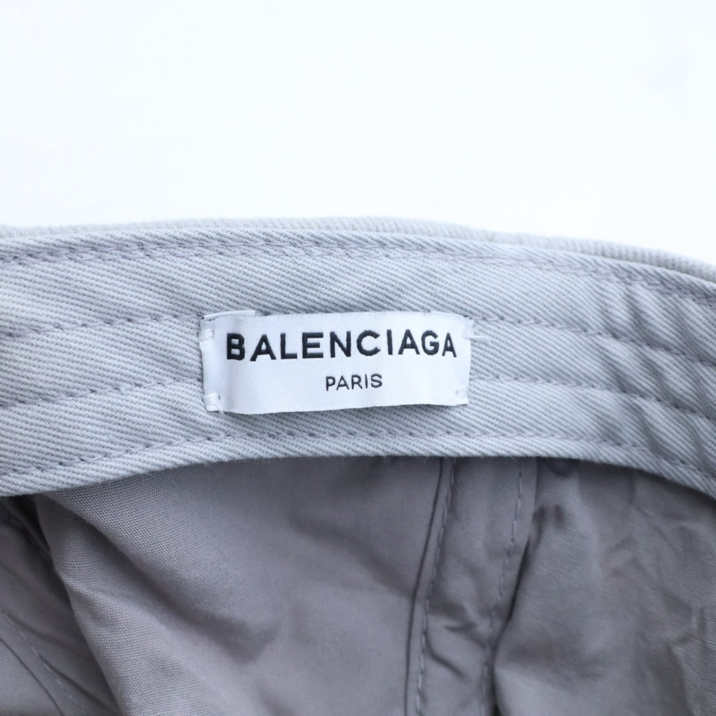 BALENCIAGA(バレンシアガ) フロントロゴ刺繍 ベースボールキャップ 帽子 グレー