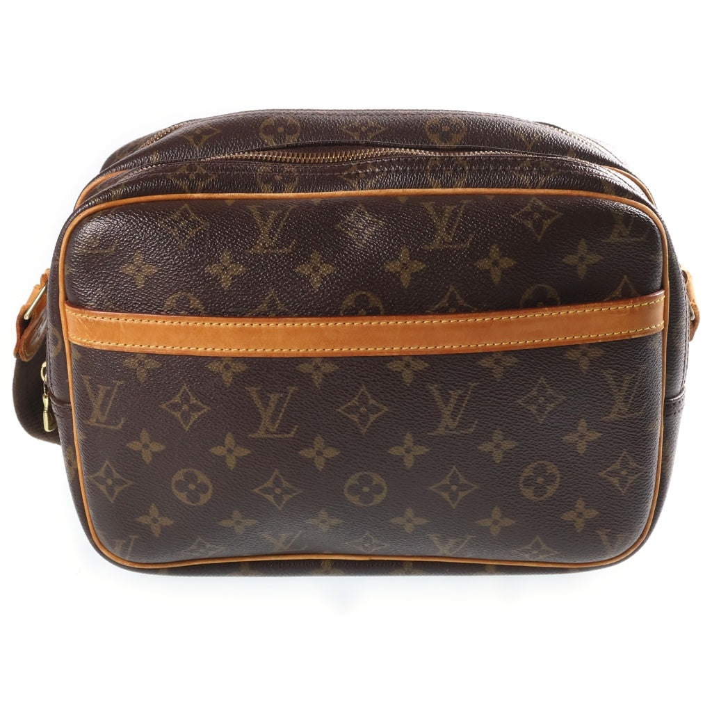 LOUIS VUITTON(ルイヴィトン) モノグラム リポーターPM ショルダーバッグ ブラウン レザー×PVC M45254 ゴールド金具 レディース