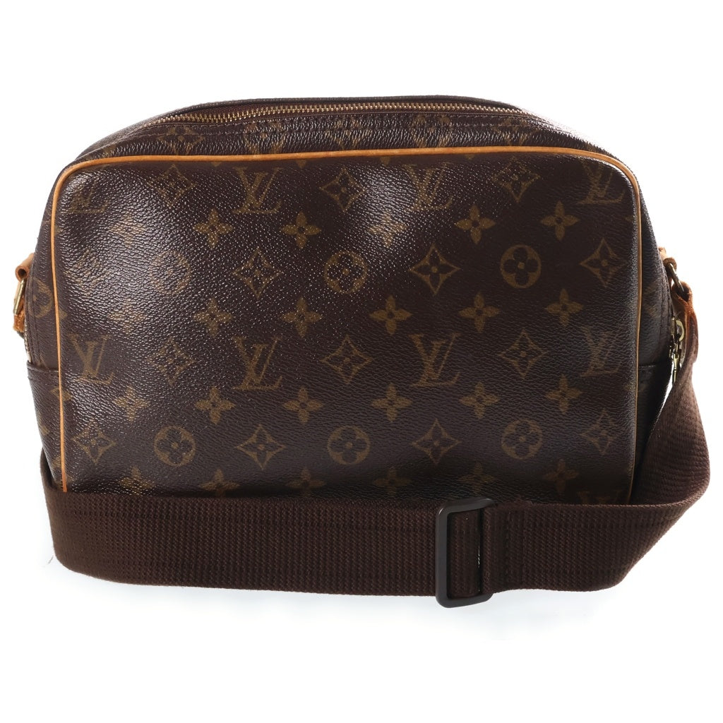 LOUIS VUITTON(ルイヴィトン) モノグラム リポーターPM ショルダーバッグ ブラウン レザー×PVC M45254 ゴールド金具 レディース