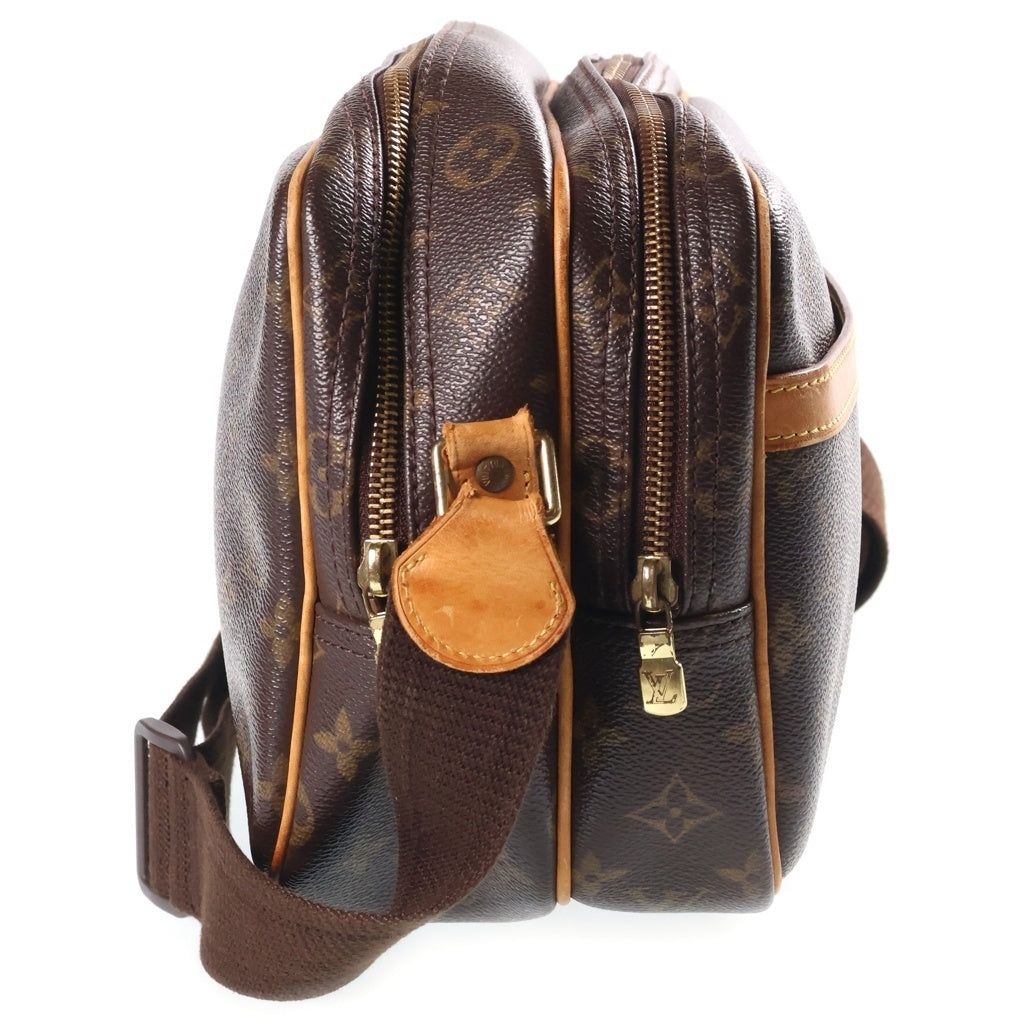 LOUIS VUITTON(ルイヴィトン) モノグラム リポーターPM ショルダーバッグ ブラウン レザー×PVC M45254 ゴールド金具 レディース