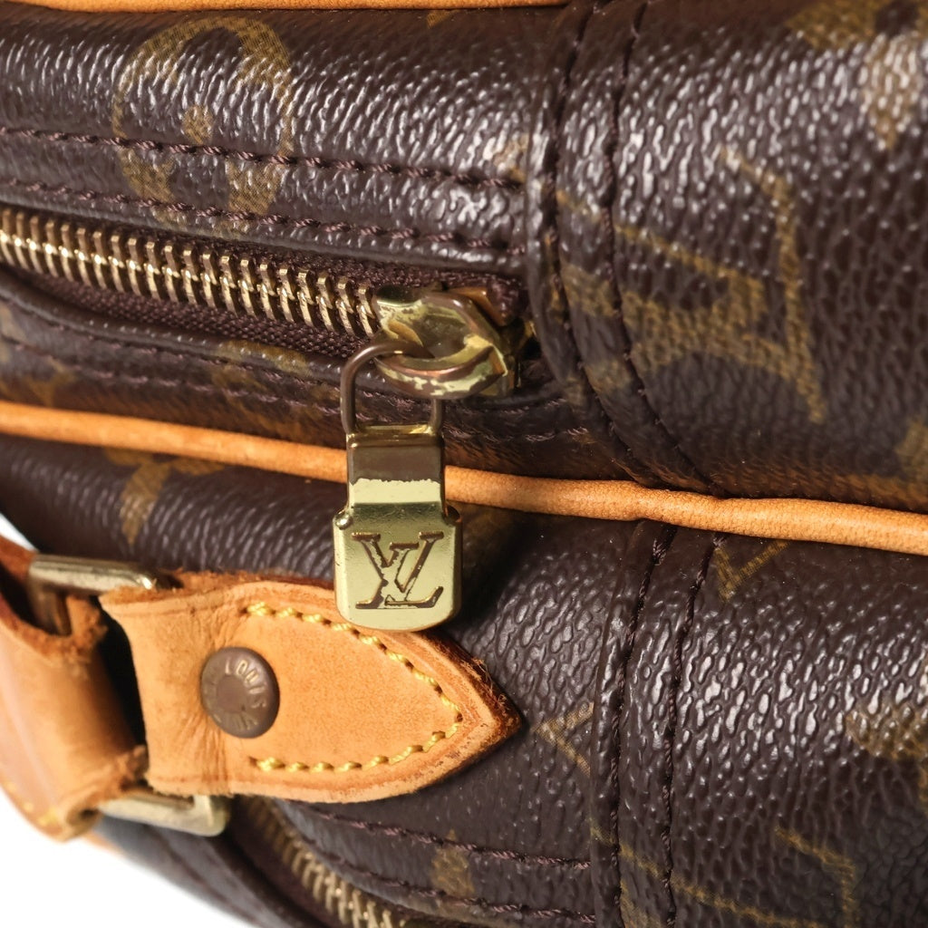 LOUIS VUITTON(ルイヴィトン) モノグラム リポーターPM ショルダーバッグ ブラウン レザー×PVC M45254 ゴールド金具 レディース