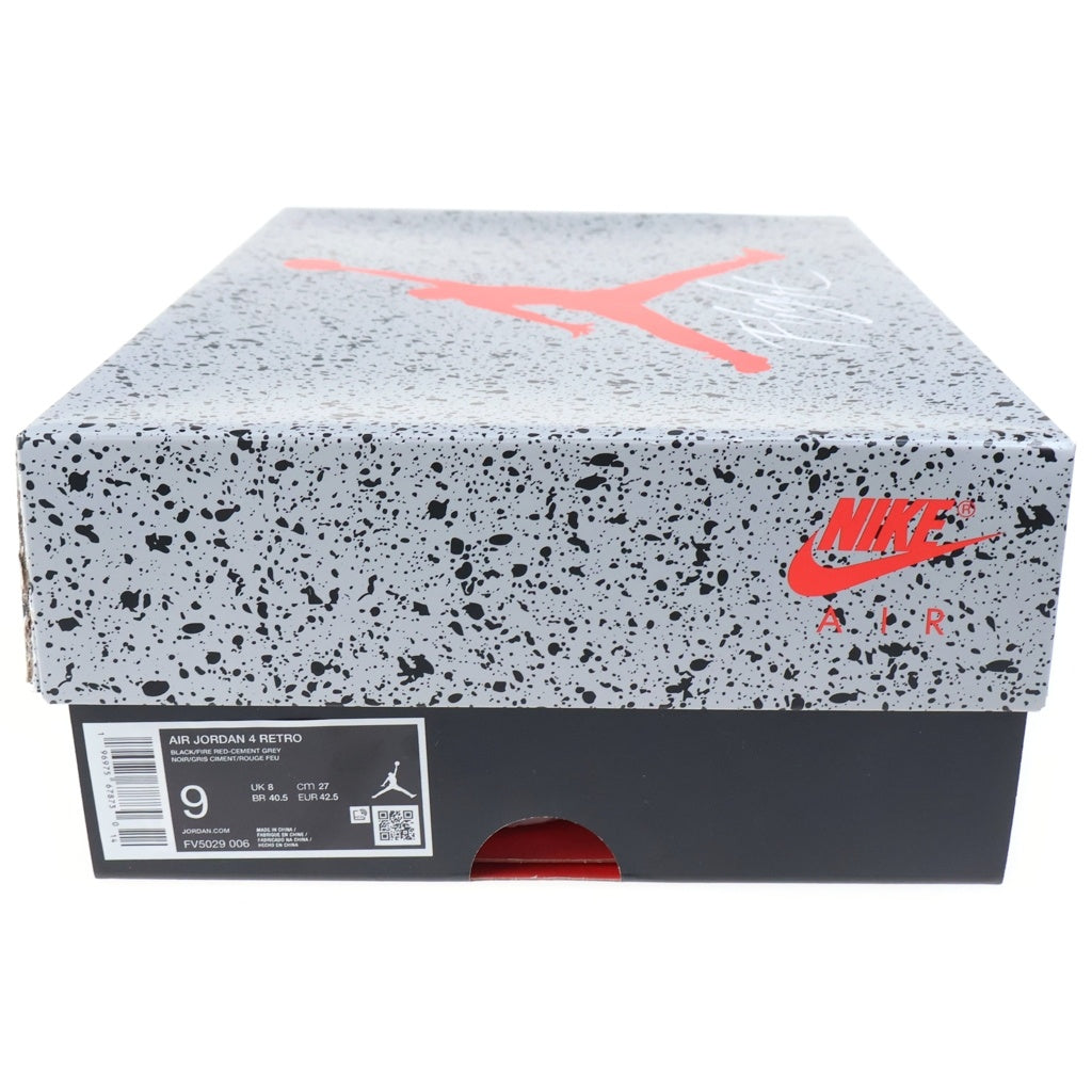 NIKE(ナイキ) AIR JORDAN4 RETRO BRED REIMAGINED エアジョーダン4 レトロ ブレッド リイマジンド ハイカットスニーカー ブラック US9/27cm FV5029-006