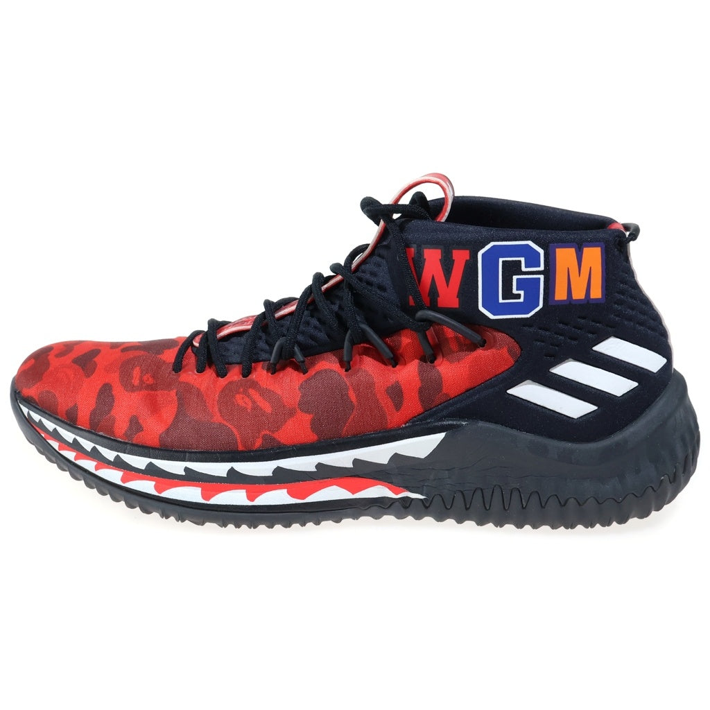 adidas(アディダス) ×A BATHING APE DAME 4 アベイシングエイプ デイム4 ミドルカットスニーカーシューズ レッド US10.5/28.5cm AP9976