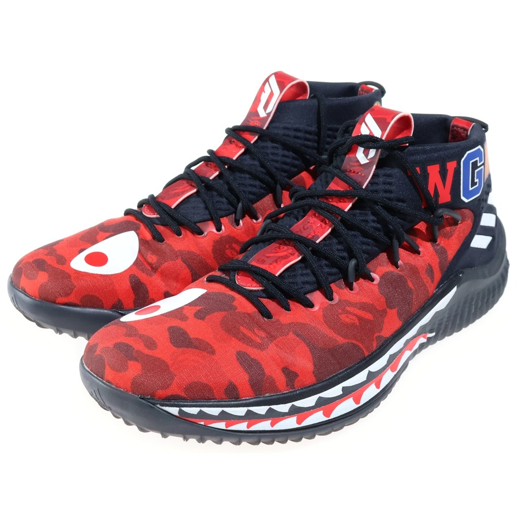 adidas(アディダス) ×A BATHING APE DAME 4 アベイシングエイプ デイム4 ミドルカットスニーカーシューズ レッド US10.5/28.5cm AP9976