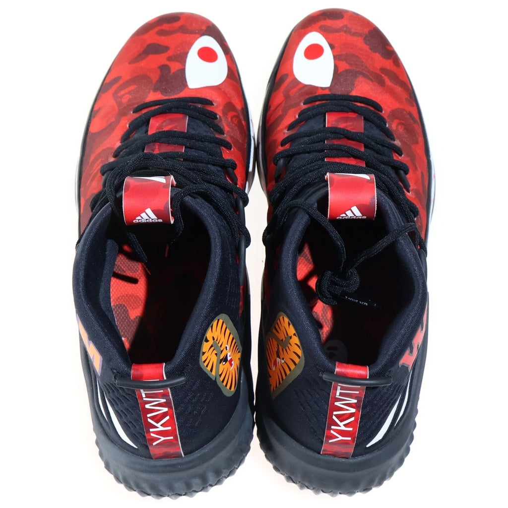adidas(アディダス) ×A BATHING APE DAME 4 アベイシングエイプ デイム4 ミドルカットスニーカーシューズ レッド US10.5/28.5cm AP9976