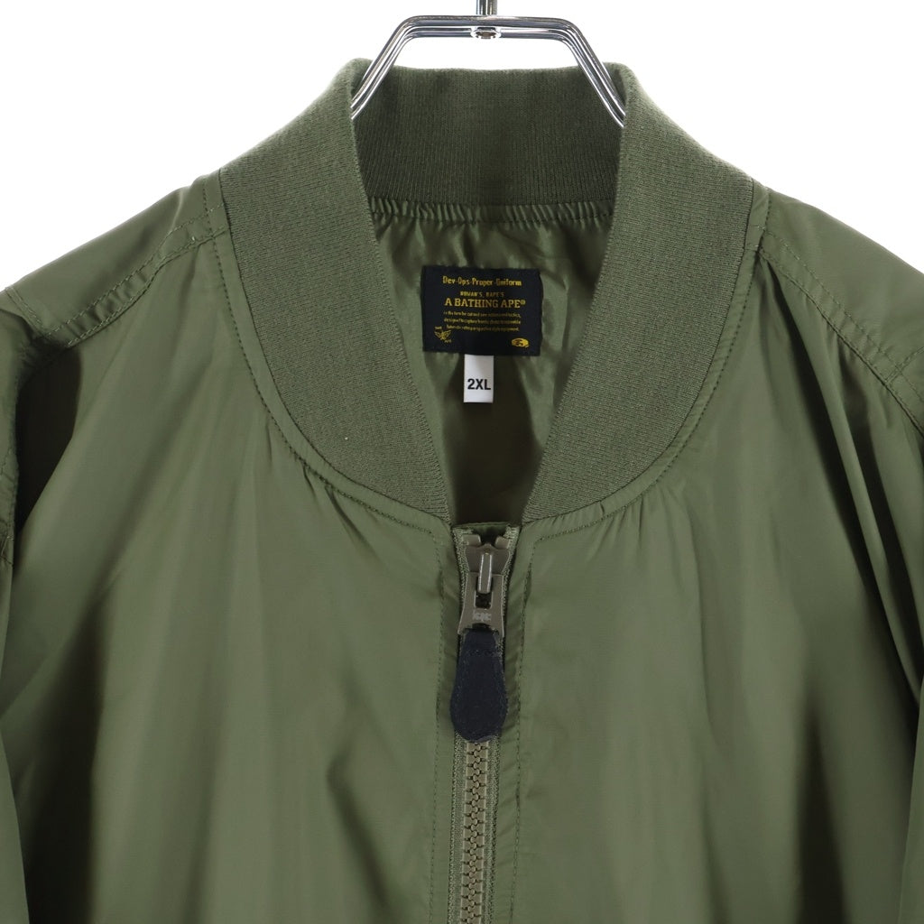A BATHING APE(アベイシングエイプ) MA-1 フライトジャケット カーキ 001GDE201009X