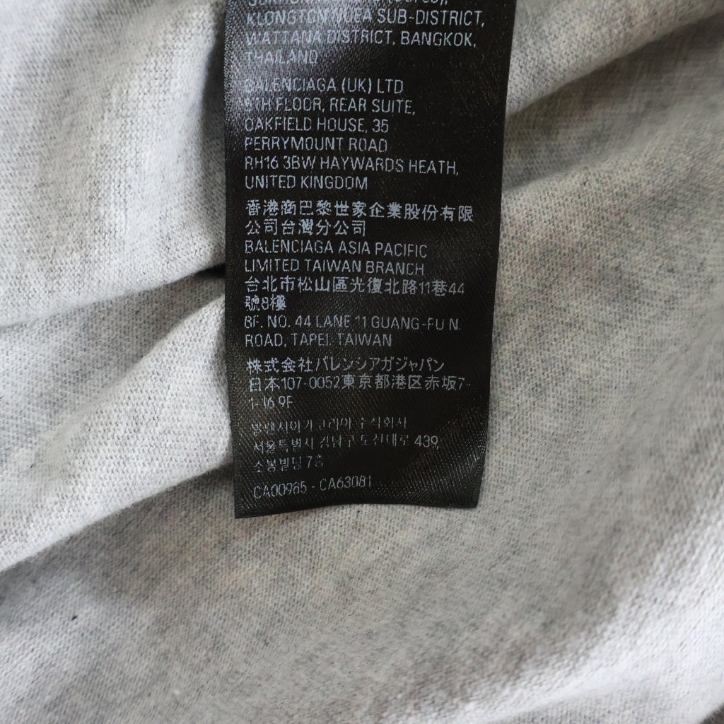 BALENCIAGA(バレンシアガ) 23AW TPVD5 BE KIND プリントダメージ加工 クルーネック 半袖Tシャツ カットソー グレー 739028TPVD5