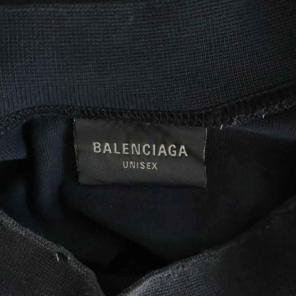 BALENCIAGA(バレンシアガ) 24AW ZL/S Double Front T-Shirts パリムーンプリント ロングスリーブ 長袖Tシャツカットソー ブラック 791613TQVY2