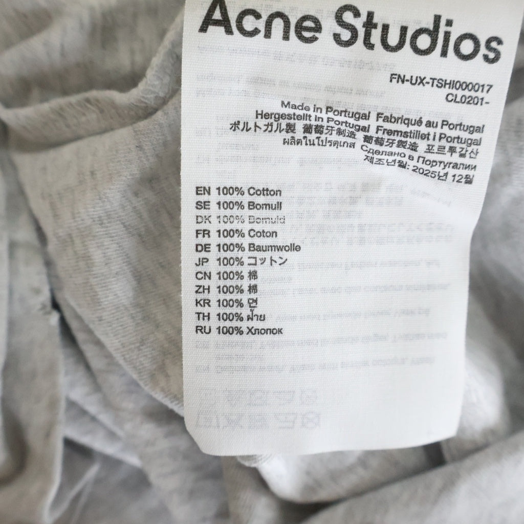 Acne Studios(アクネ ストゥディオズ) STOCKHOLM 1996 ストックホルム クルーネック 半袖Tシャツ カットソー グレー FN-UX-THHI000017-CL201