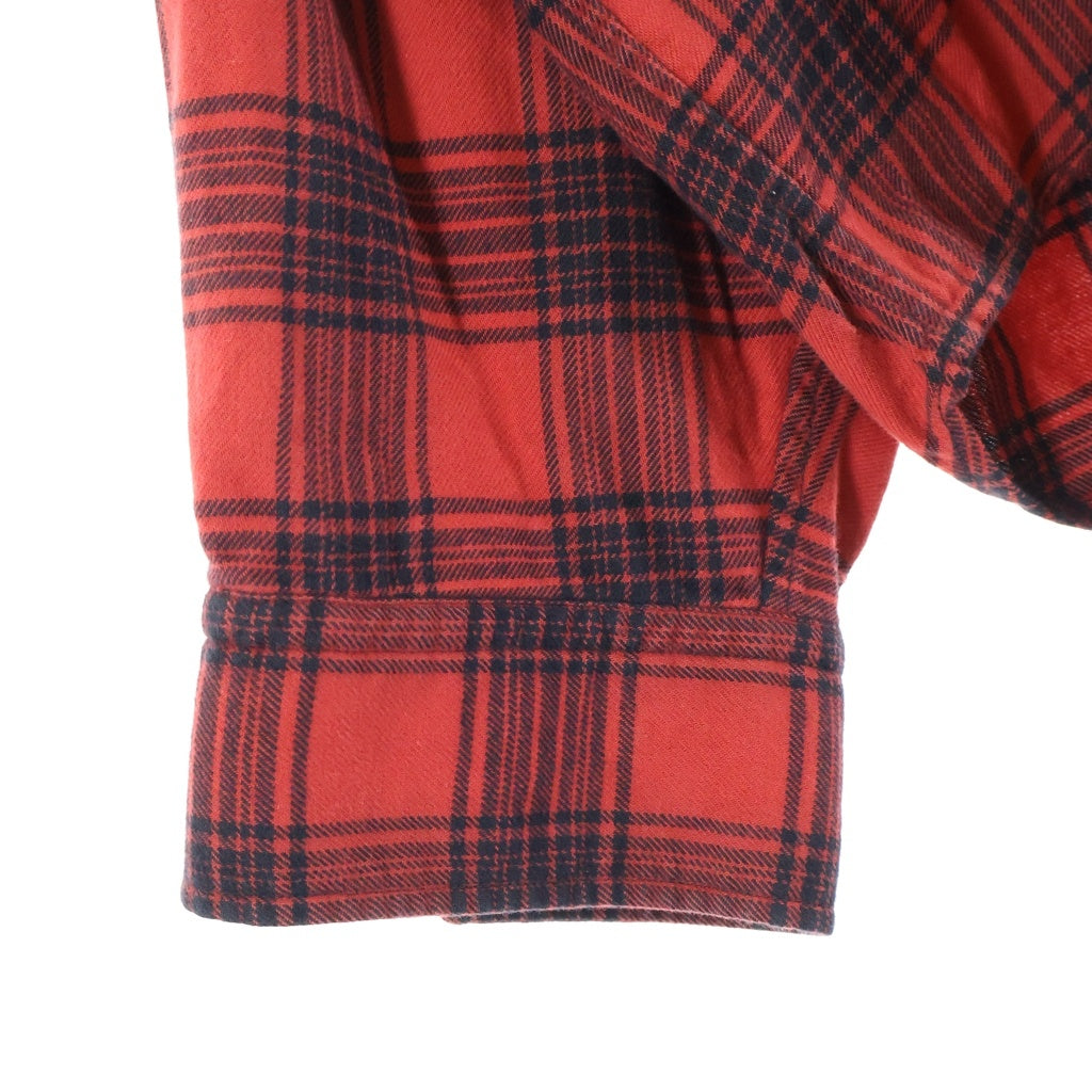 BALENCIAGA(バレンシアガ) 23SS HOODED CHECK SHIRT フーデッド 長袖チェックシャツ ブラック/レッド 746369TNM25