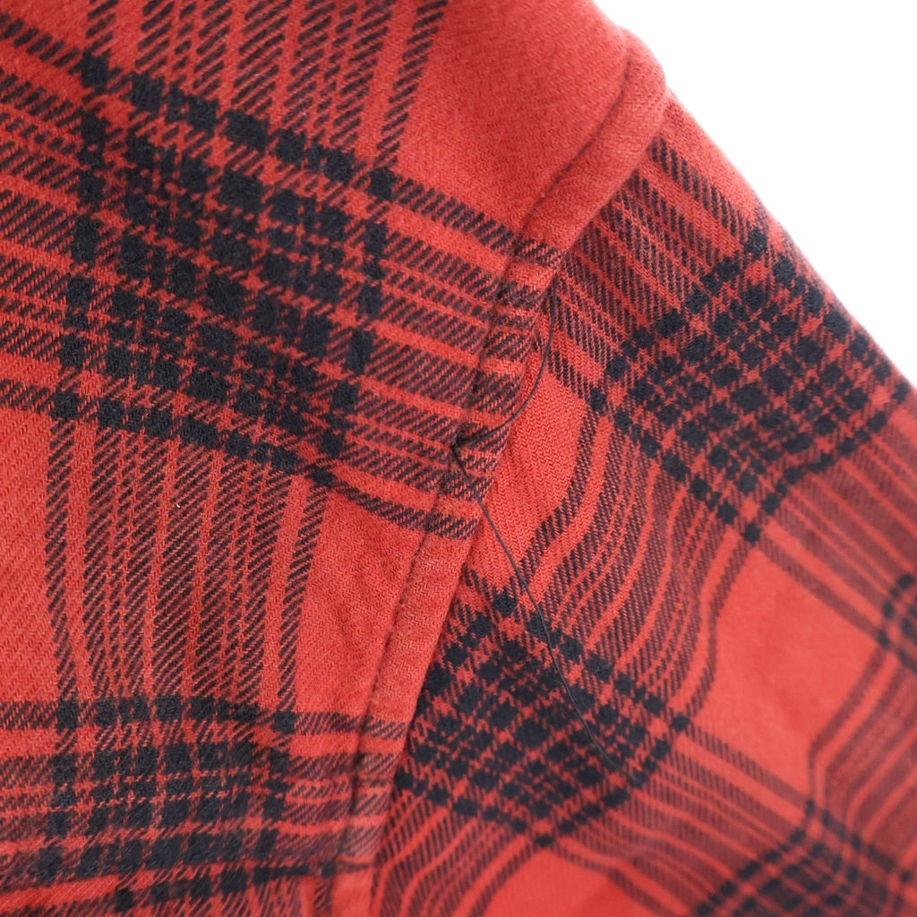BALENCIAGA(バレンシアガ) 23SS HOODED CHECK SHIRT フーデッド 長袖チェックシャツ ブラック/レッド 746369TNM25