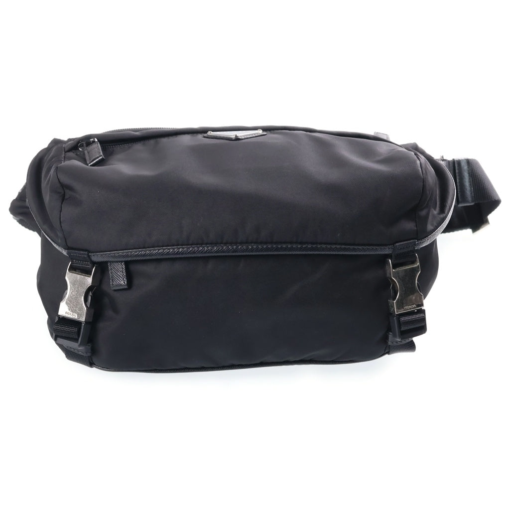PRADA(プラダ) Re-Nylon リナイロン サフィアーノレザー クロスボディバッグ ショルダーバッグ ウエストバッグ ブラック 2VH994